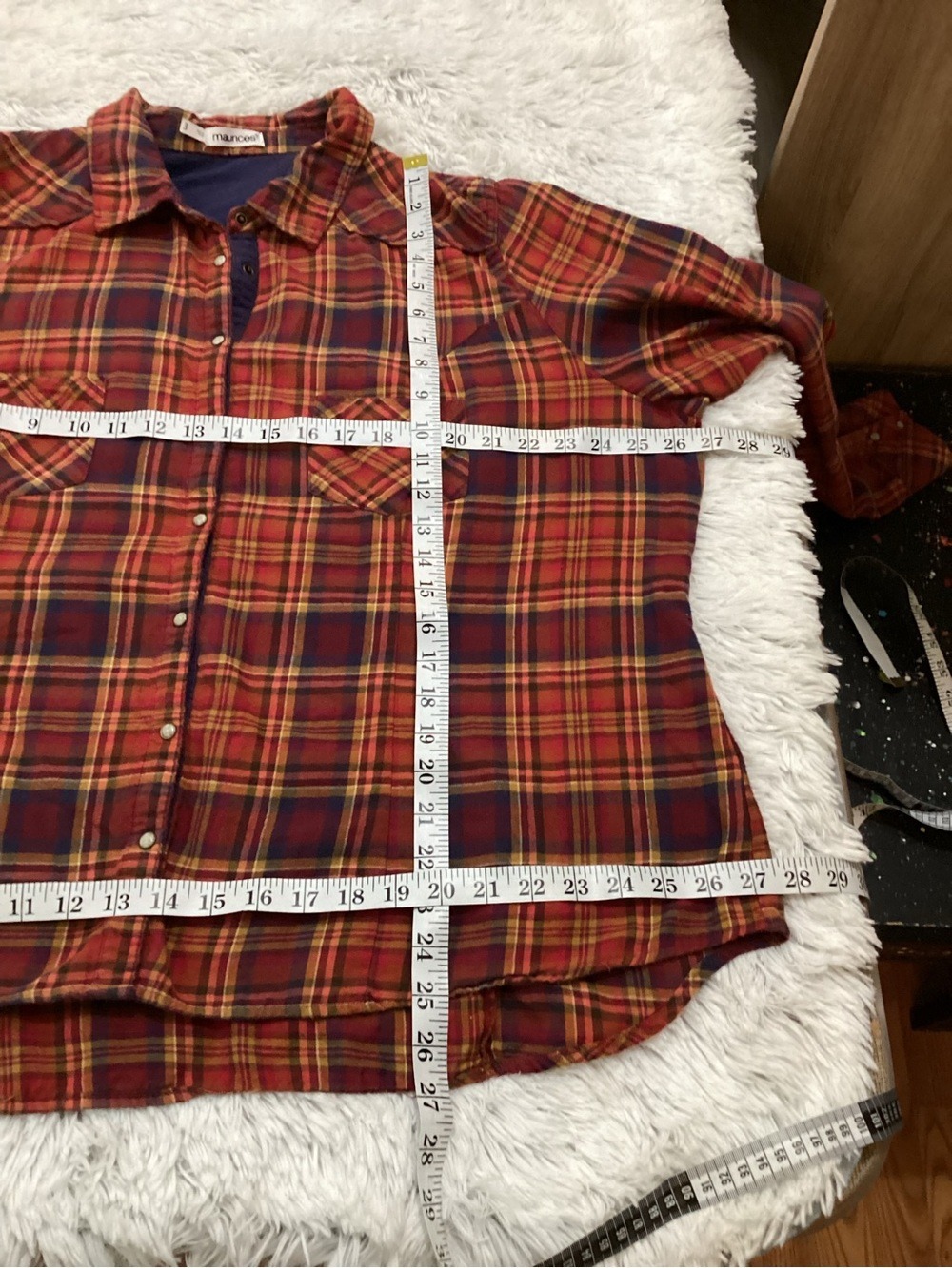 Maurice’s Size 3 Plaid Button Front Shirt – Hi-Low Hem fall colors - Picture 13 of 14